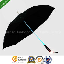 New Design 7 Colors Acrylic Straight LED Umbrella with Flashlight Handle (SU-0023L)